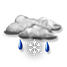 Coperto con pioggia mista a neve